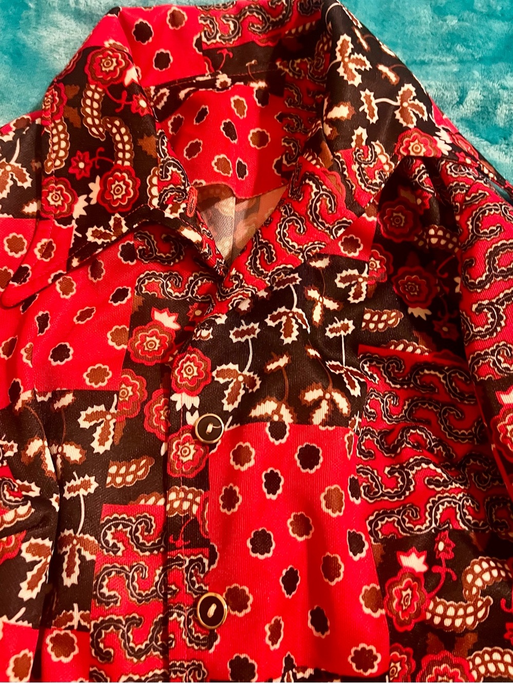 Sleeveless Red Floral Dot V-Neck Dress
